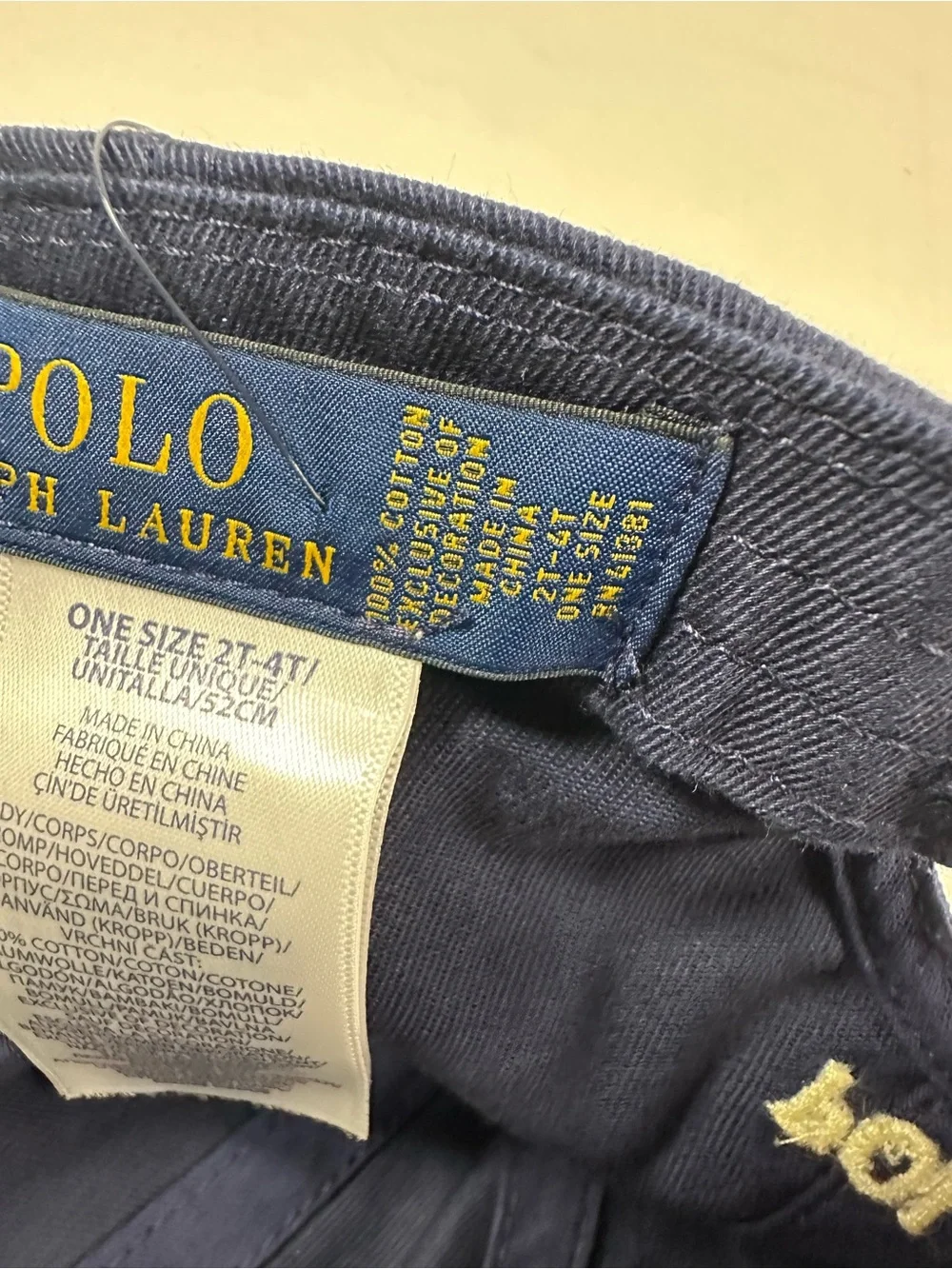NWT Polo by Ralph Lauren Navy Classic Pony Baseball Cap Boys Sz One Size  2T/4T
